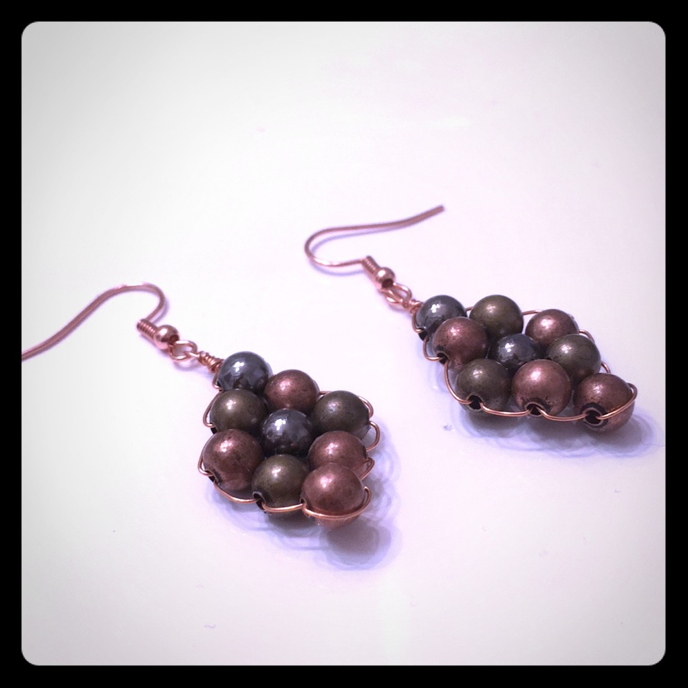 Artisan Diamond Shaped Dangle Earrings